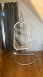 Hangstoel, eistoel wit met grijze standaard, Huis en Inrichting, Stoelen, Ophalen, Zo goed als nieuw, Wit, Eén
