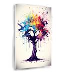 Abstracte Boom met Kleurrijke Vlinders geharde poster 50x75, Verzenden