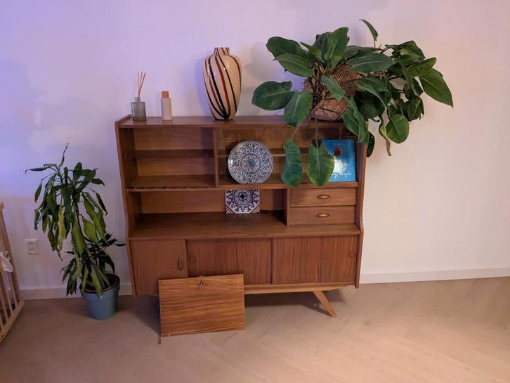 Pastoestijl mid century modern vintage kast, Huis en Inrichting, Kasten | Buffetkasten, Gebruikt, 100 tot 150 cm, 100 tot 150 cm