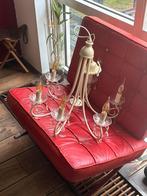 Elegante vintage kroonluchter 6-armig met kristallen, Huis en Inrichting, Lampen | Kroonluchters, Ophalen, Zo goed als nieuw, Kunststof