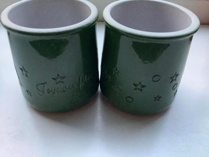 2 La Fermière Aardewerk Potjes, Huis en Inrichting, Keuken | Servies, Gebruikt, Kom(men), Overige stijlen, Aardewerk, Ophalen of Verzenden