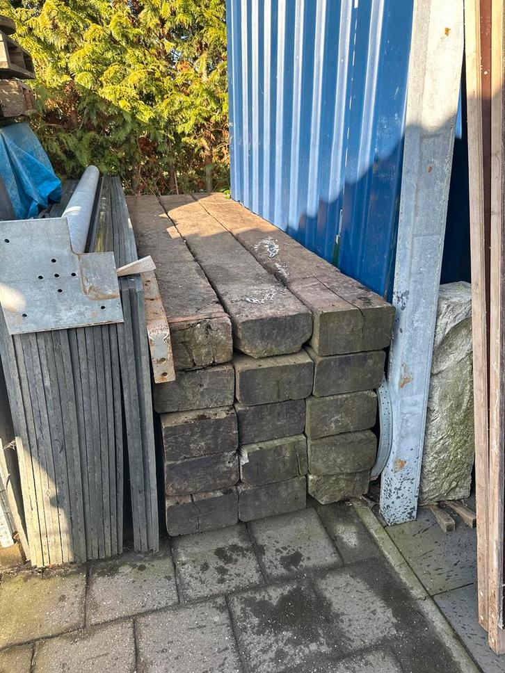 15 Stuks Nette Spoorbielzen A Kwaliteit, Tuin en Terras, Bielzen en Borders, Gebruikt, Biels, Hout, Minder dan 25 cm, 200 cm of meer