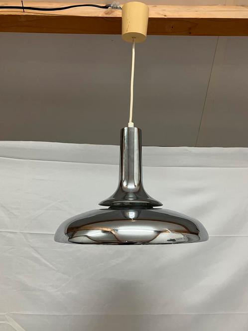 Vintage ufo chromen aluminium hanglamp space age, Huis en Inrichting, Lampen | Hanglampen, Gebruikt, Minder dan 50 cm, Ophalen of Verzenden