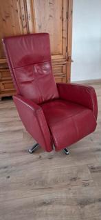 2 Leren Relaxfauteuils met Draaipoot, Huis en Inrichting, Ophalen, Gebruikt, 75 tot 100 cm, Leer