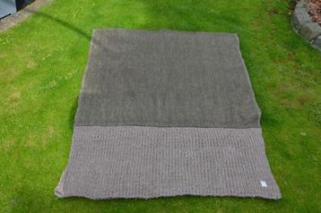 Riviera Maison deken/ woondeken/ plaid, deels gebreid, bruin beschikbaar voor biedingen