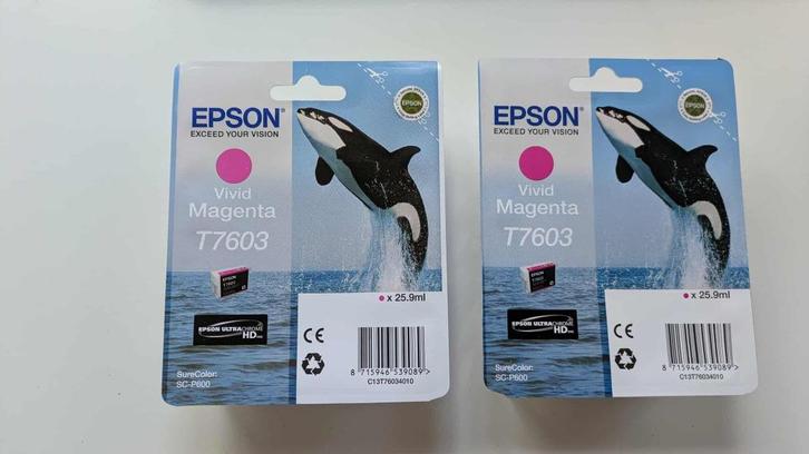 2 Vivid Magenta T7603, EPSON inkt, Computers en Software, Printerbenodigdheden, Nieuw, Cartridge, Ophalen of Verzenden