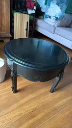 Zwart Brocante salon tafel ronde bijzet tafel, Rond, Zo goed als nieuw, Minder dan 50 cm, 50 tot 100 cm