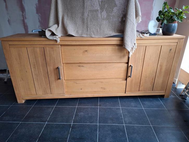 Licht eiken dressoir - Spijkenisse, Huis en Inrichting, Kasten | Buffetkasten, Zo goed als nieuw, Minder dan 100 cm, 200 cm of meer