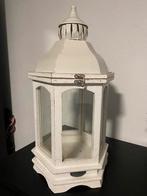 Riverdale windlicht glas hout wit, Ophalen of Verzenden, Wit, Hout, 50 tot 75 cm