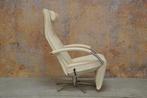ZGANieuw witte leren Jori Mensana design relaxfauteuil, Huis en Inrichting, Fauteuils, Jori, Design, 75 tot 100 cm, Ophalen of Verzenden