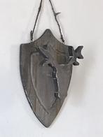 Houten wanddecoratie gewei wapenschild, Huis en Inrichting, Ophalen of Verzenden, Zo goed als nieuw