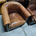 Nette compacte Schapenleren club fauteuil + BEZORGING GRATIS, Gebruikt, ., Ophalen of Verzenden, .
