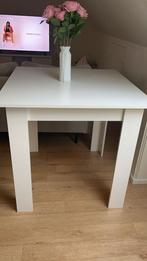 Witte Eettafel 4 Personen, Huis en Inrichting, Tafels | Eettafels, Kunststof, Vierkant, Zo goed als nieuw, Vier personen