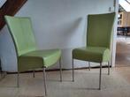 Gratis af te halen - 4 leren eettafelstoelen, Ophalen, Gebruikt, Leer, Vier