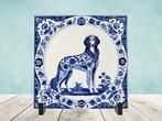 Saluki Delfts Blauwe tegel incl houder, Ophalen of Verzenden, Nieuw