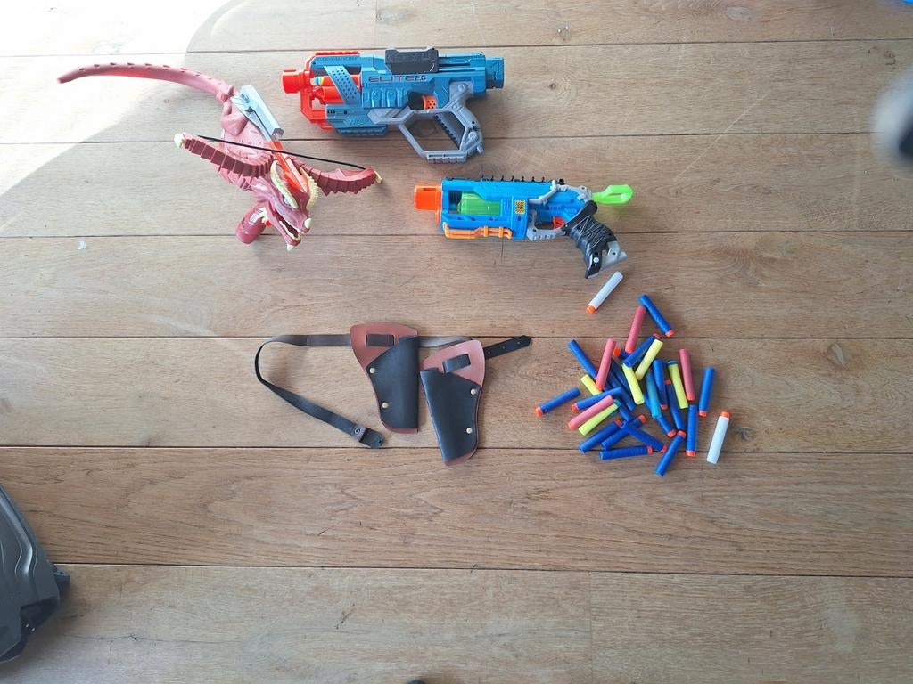 Nerf Pistolen set met kogels, Ophalen of Verzenden, Gebruikt, Jongen of Meisje