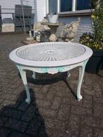 Witte Queen ann salon tafel met webbing en glas plaat, Ophalen of Verzenden