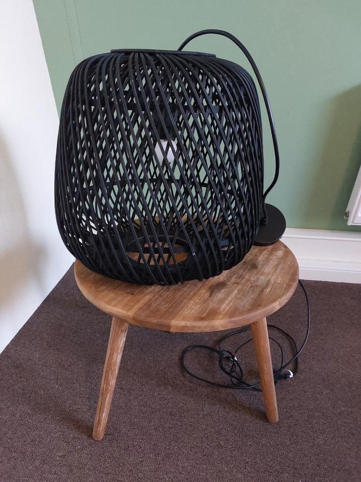 Zwarte houten hanglampen - Zo goed als nieuw!, Huis en Inrichting, Lampen | Hanglampen, Zo goed als nieuw, 50 tot 75 cm, Hout