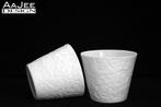 2 Waxinehouders - Biscuitporselein - Rozen - Lithophanie, Huis en Inrichting, Woonaccessoires | Kandelaars en Kaarsen, Overige materialen