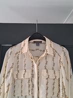 Prachtig chique ecru blouse met goudgele print, maat 36., Primark, Ophalen of Verzenden, Wit, Zo goed als nieuw