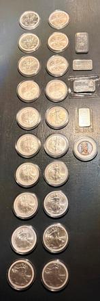 Verzameling 20 American Eagles en diverse Zilverbaren, Postzegels en Munten, Edelmetalen en Baren, Ophalen, Zilver