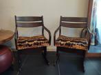 2 bijzondere vintage jaren 60-70 stoelen, Ophalen, Gebruikt, Twee, Bruin