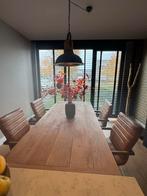 4 Buffel Lederen Stoelen - Gebruikt, Huis en Inrichting, Stoelen, Ophalen, Gebruikt, Bruin, Leer