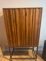 Mangohouten Kast op Stalen Poten, Huis en Inrichting, Kasten | Wandmeubels, Ophalen, Met plank(en), Zo goed als nieuw, Minder dan 150 cm