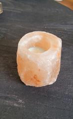 Zoutsteen houder waxinelichtje, Huis en Inrichting, Woonaccessoires | Kandelaars en Kaarsen, Ophalen, Zo goed als nieuw, Overige materialen