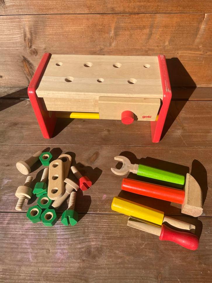 Goki Speelgoed Gereedschapskoffer, Kinderen en Baby's, Speelgoed | Educatief en Creatief, Zo goed als nieuw, Knutselen, Bouwen