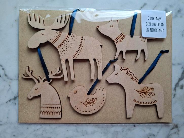 Folkloristische houten kerst hangers, Diversen, Kerst, Nieuw, Verzenden