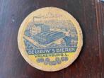 De Leeuws bieren bierviltje. Prachtig viltje uit de jaren 50, Ophalen of Verzenden, Zo goed als nieuw, Viltje(s), Leeuw
