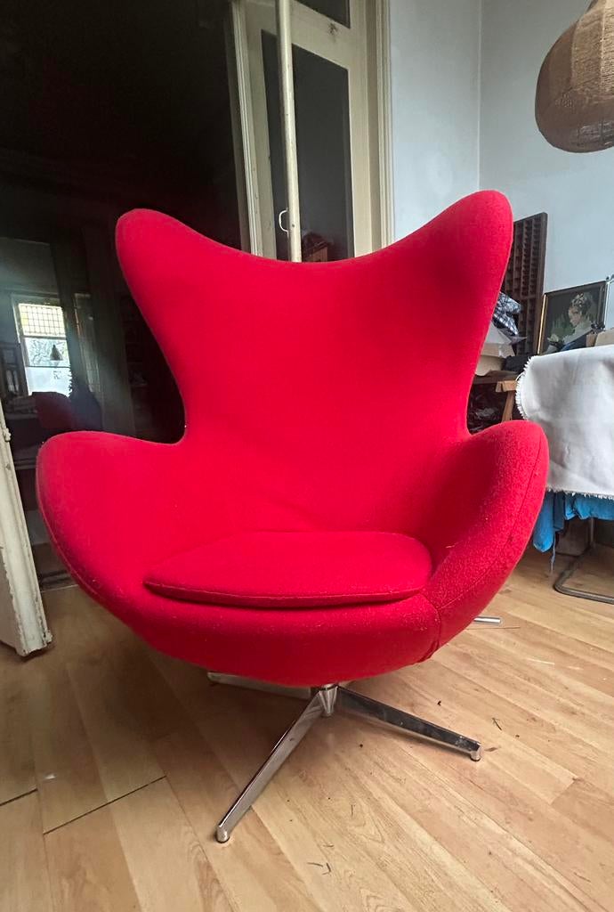 Egg Chair replica, Huis en Inrichting, Overige materialen, Gebruikt, 75 tot 100 cm, Ophalen of Verzenden