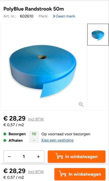 Randstrook PE schuim 50m 120mm hoog NIEUW beschikbaar voor biedingen