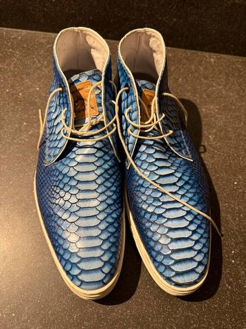 Floris van Bommel blauw lederen boots mt 45 izgst beschikbaar voor biedingen
