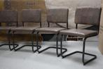 5 x eetkamerstoel sledestoel NELSON Jess design metaal leer, Huis en Inrichting, Stoelen, Ophalen, Zo goed als nieuw, Metaal, Vijf, Zes of meer stoelen
