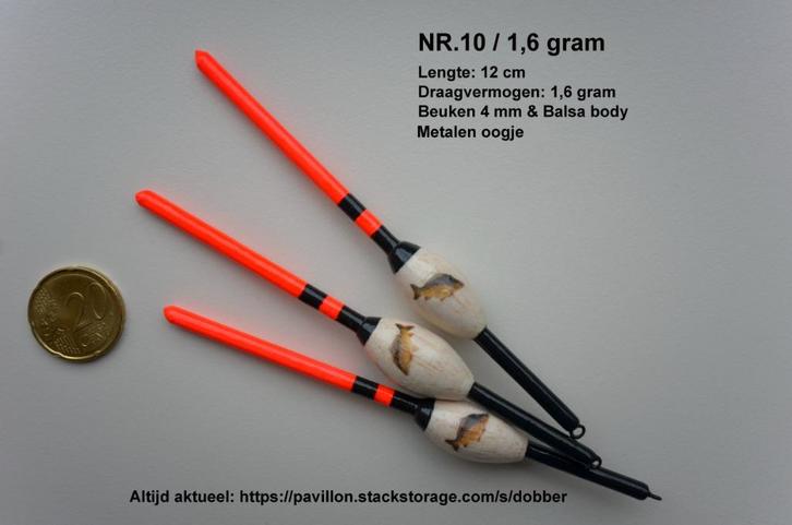 KARPERDOBBER HANDBUILT NR. 10 / 1,6 gram, Watersport en Boten, Hengelsport | Karpervissen, Nieuw, Dobber of Lood, Ophalen of Verzenden
