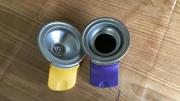 2 senseo koffiepad houders geel en paars beschikbaar voor biedingen