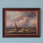 M H Bierman - zeegezicht marine schilderij - zeilschip, Ophalen of Verzenden