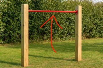 Sterke metalen turn-/optrekstang – 126 cm lang beschikbaar voor biedingen