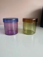 Vintage Retro Glazen Potjes met Deksel, Ophalen of Verzenden, Zo goed als nieuw