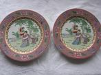 Chinese garden ladies plates., Verzenden