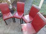 8 rode eetkamerstoelen, Huis en Inrichting, Stoelen, Ophalen, Gebruikt, Eetkamerstoel, Overige materialen