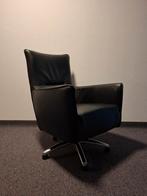 Leren draaifauteuil (zwart), Ophalen, Gebruikt, 50 tot 75 cm, Leer