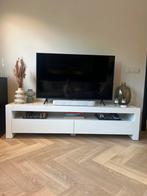 Hoogglans wit tv meubel, Ophalen, Overige materialen, 150 tot 200 cm, Zo goed als nieuw