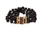 Granaten 4-strengs antieke armband dames 14k slot goud fraai, Ophalen of Verzenden, Goud, Armband, Met edelsteen