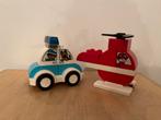 Als nieuw: Duplo brandweerhelikopter & politie-auto 10957, Ophalen of Verzenden, Zo goed als nieuw, Duplo