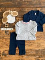 Baby meisje setje colbert shirt legging grijs blauw maat 50, Meisje, Nieuw, Ophalen of Verzenden, Setje