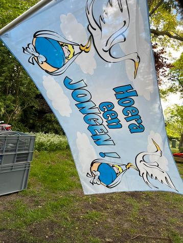Hoera een Jongen vlag met stok. beschikbaar voor biedingen