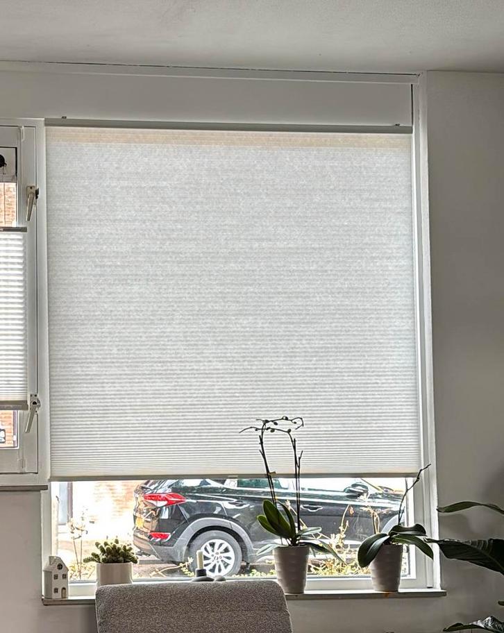 Plisse gordijn hoppvals ikea, Huis en Inrichting, Stoffering | Gordijnen en Lamellen, Zo goed als nieuw, 200 cm of meer, Wit, Ophalen